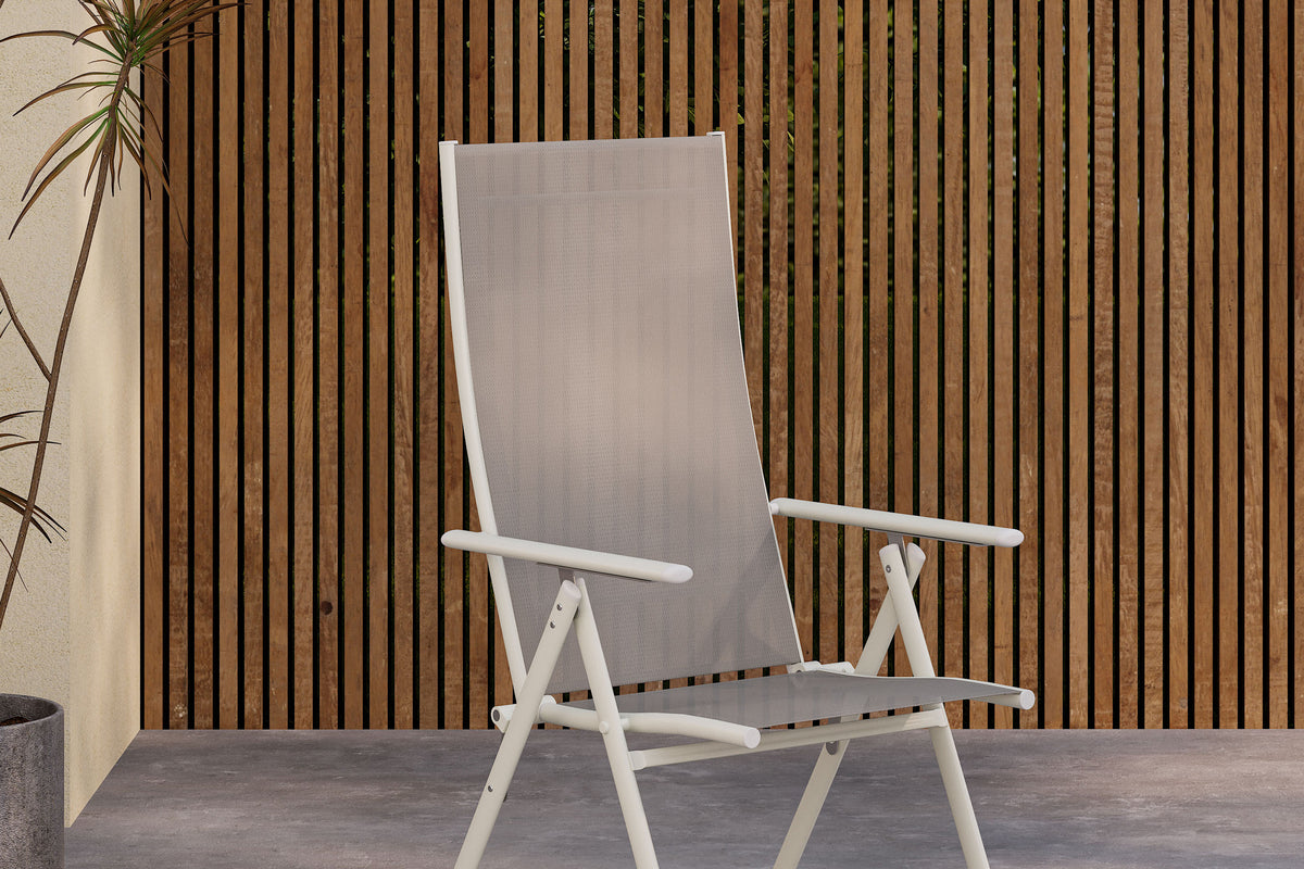 2 stk. havebænk Miro - klapstol i Beige eller Sort af stål og Textilene