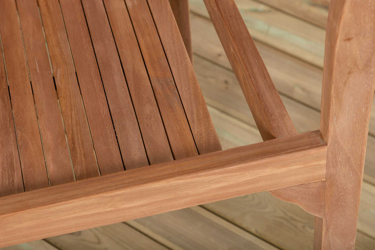 2er Set Gartenstuhl Tansania - aus massivem, poliertem Teakholz