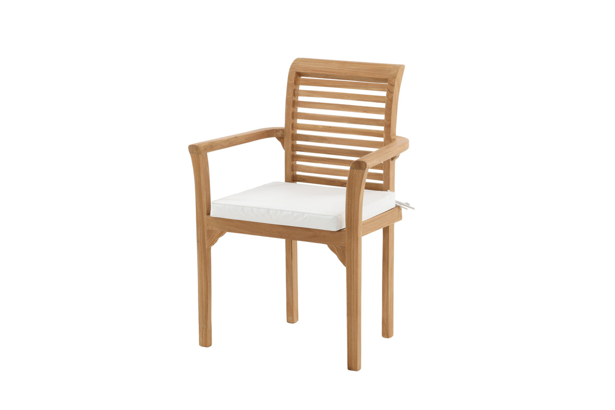 2er Set Gartenstuhl Tansania - aus massivem, poliertem Teakholz