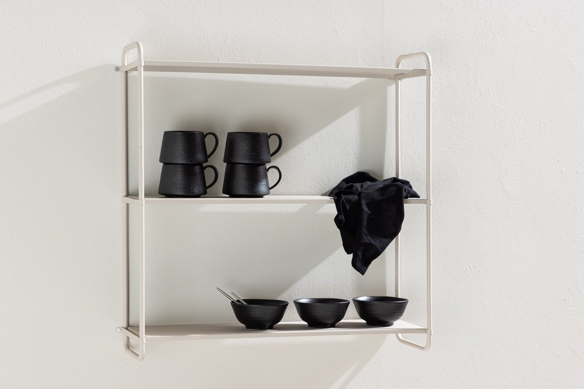 Væghylde Lyon – Væghylde i Beige eller Sort, lille & stor