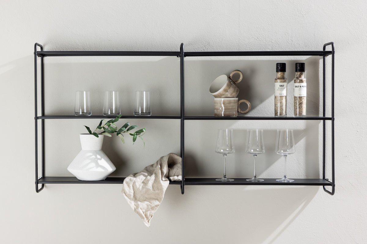 Væghylde Lyon – Væghylde i Beige eller Sort, lille & stor