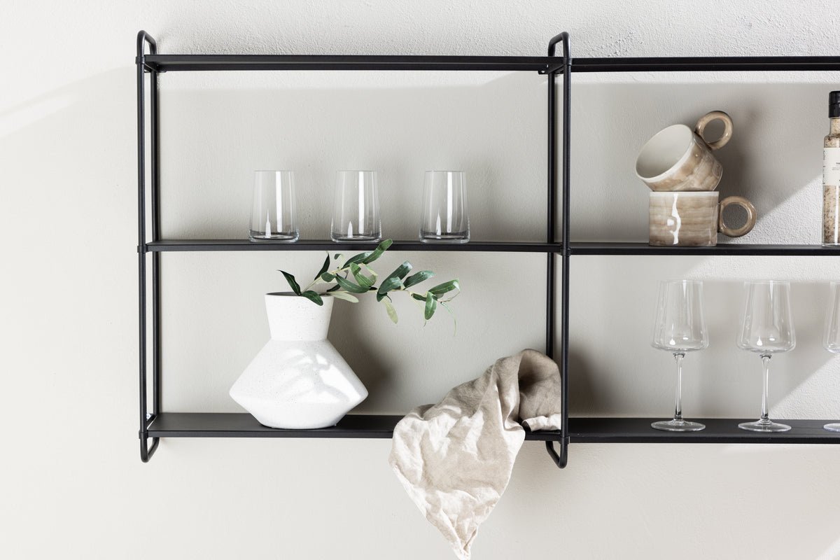 Væghylde Lyon – Væghylde i Beige eller Sort, lille & stor