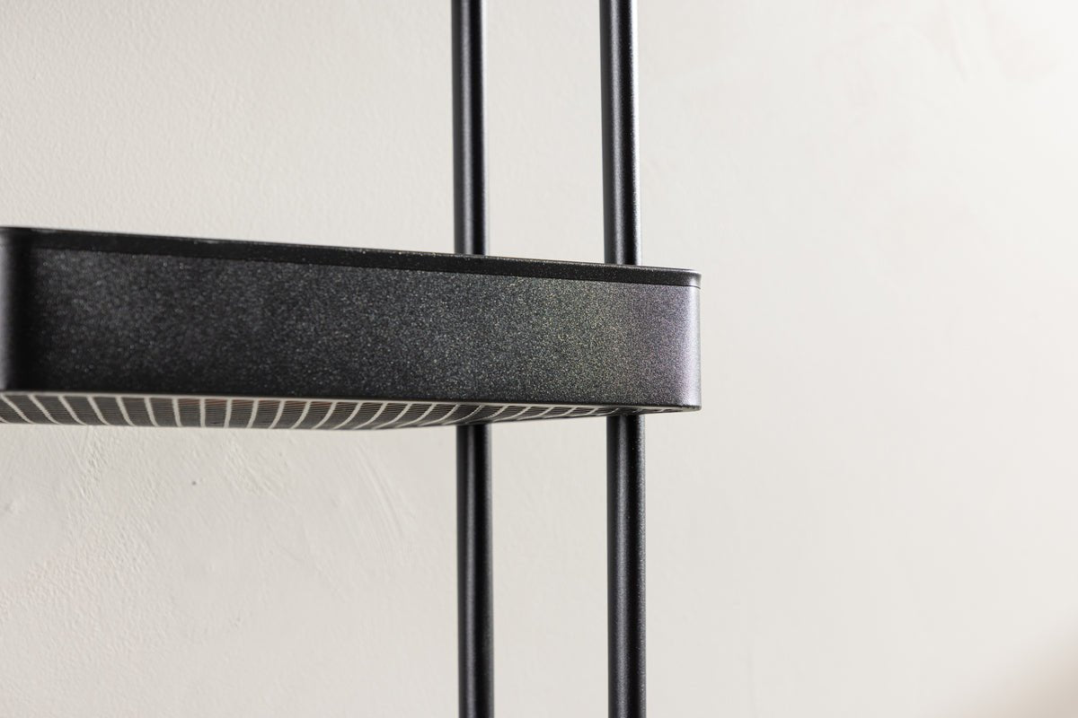 Regal Manaus – rullereol med 4 hylder i Sort