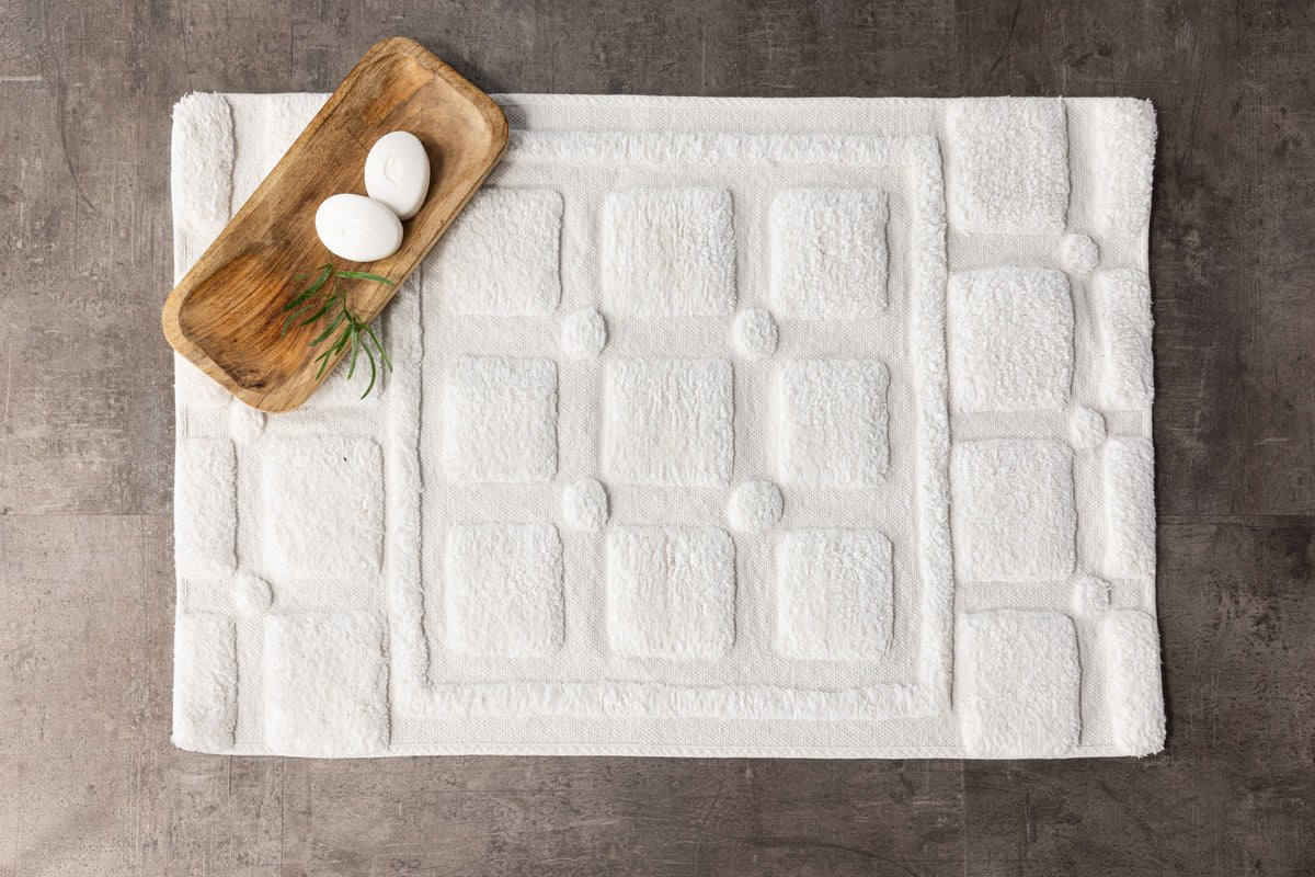 Bademåtte Balian - i lys Hvid af blød bomuld