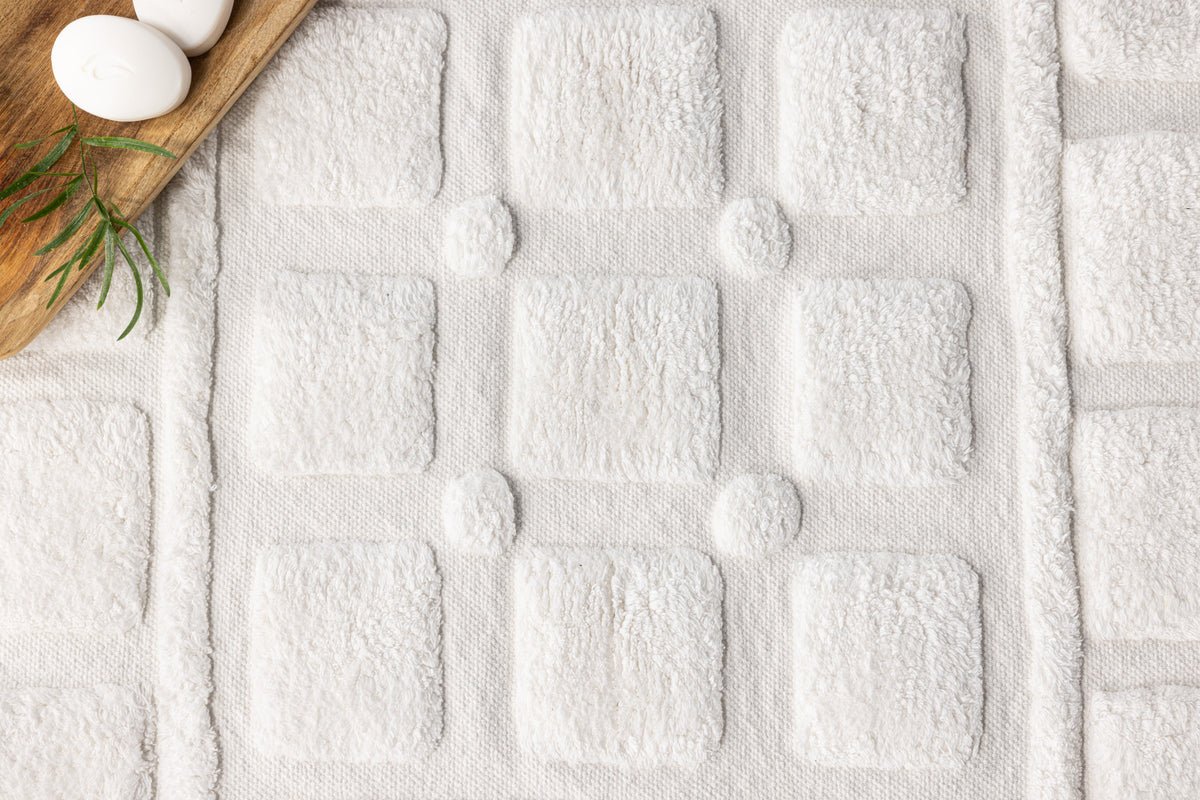 Bademåtte Balian - i lys Hvid af blød bomuld