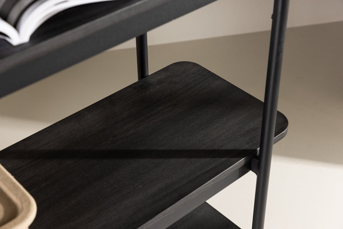 Regal Heim – højt fritstående reol i Whitewash med 5 hylder