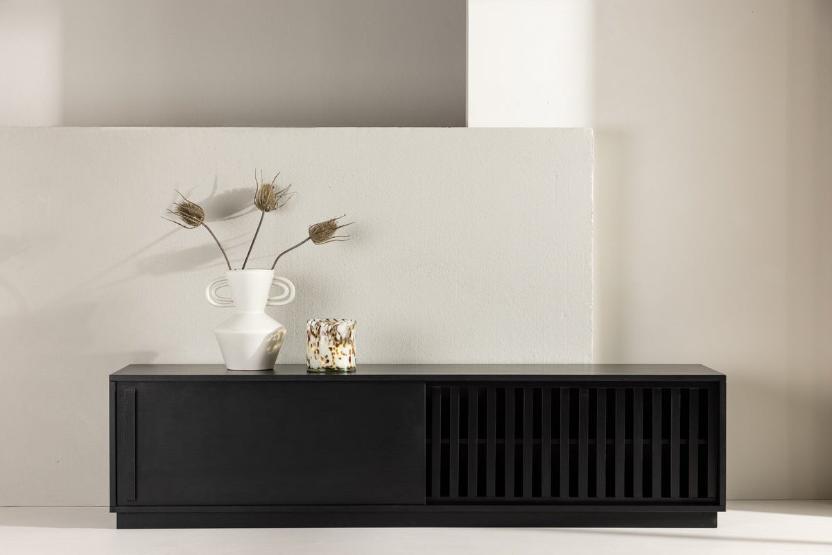 Designer TV-Lowboard Valero 180 cm MDF – Mat, med lamelfront