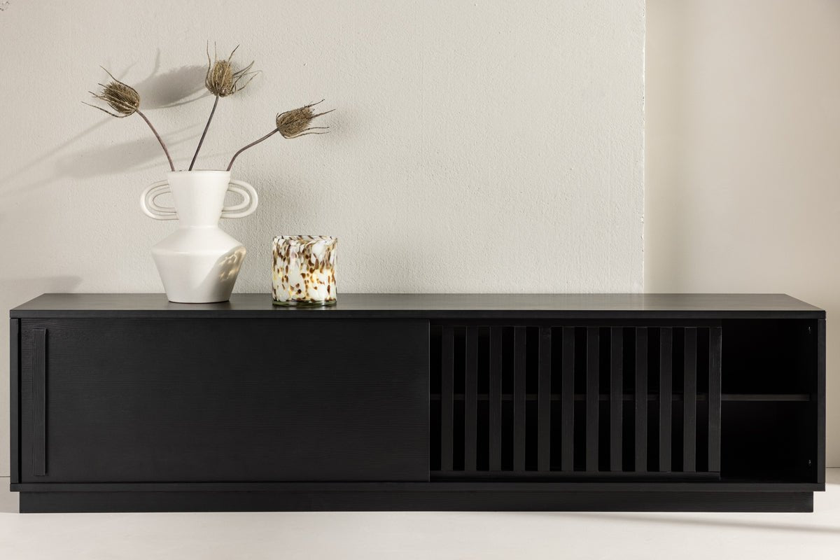 Designer TV-Lowboard Valero 180 cm MDF – Mat, med lamelfront