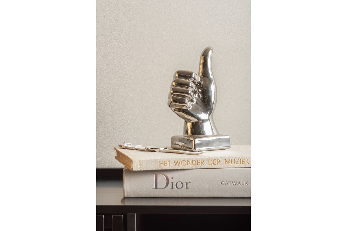 Statue „Thumbs“ – Keramikfigur mit glänzender Oberfläche