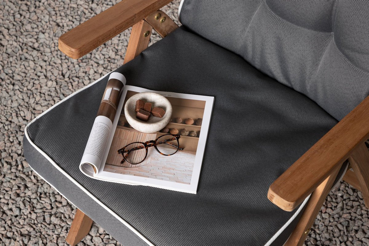 Garten 3-pak - Stolkissen Jill af polyester, mørkegrå