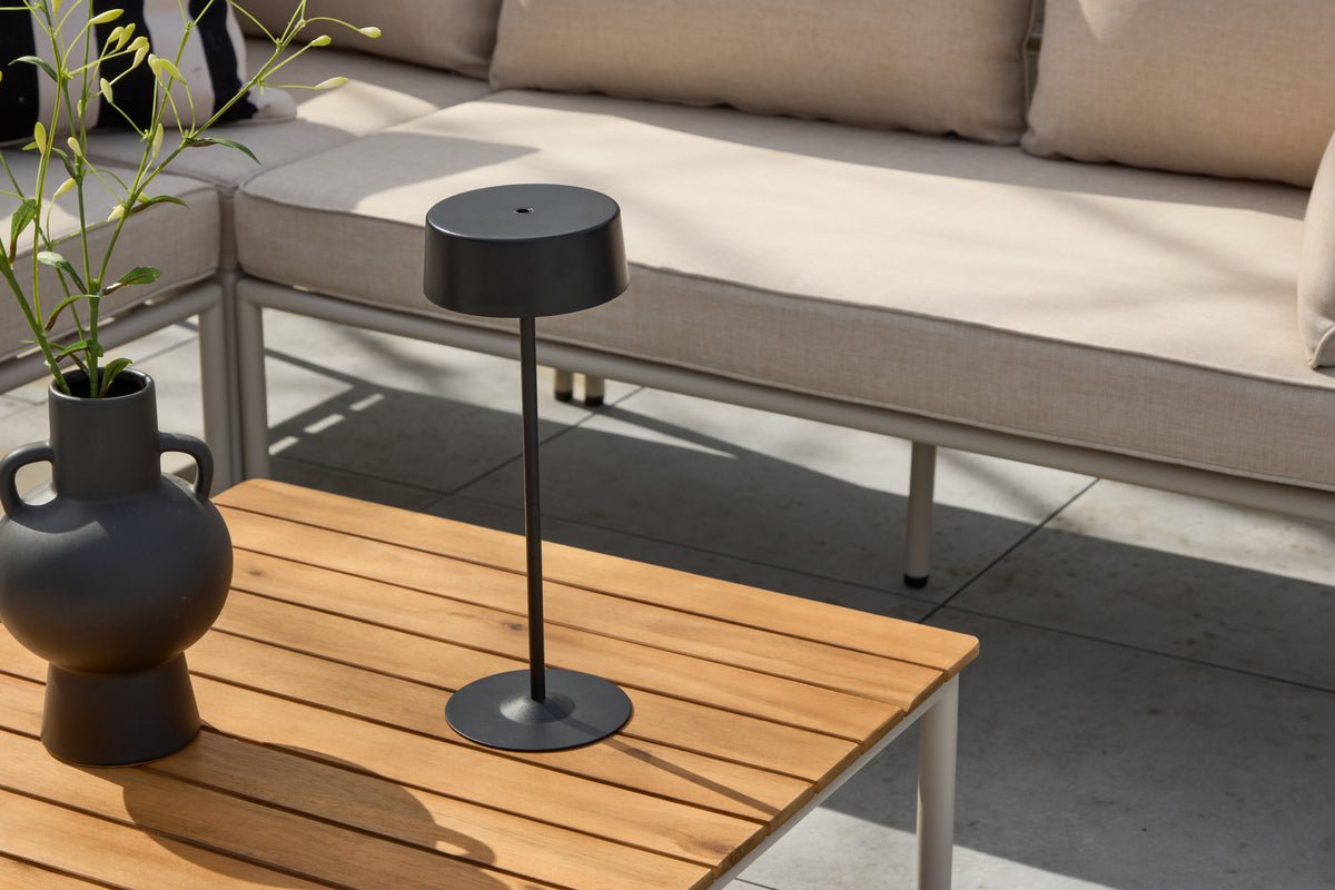 Havemøbelsæt Sienna – 3-delt udendørs sofa-sæt i Beige med akacietræsbord