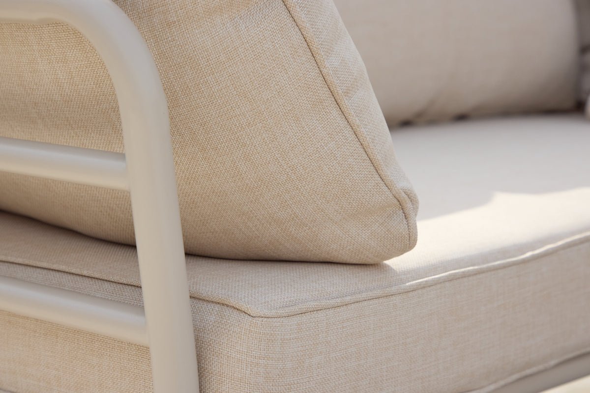 Havemøbelsæt Sienna – 3-delt udendørs sofa-sæt i Beige med akacietræsbord