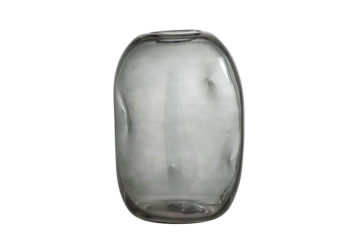 Vase „Alvara“ – Strukturglas in Grau