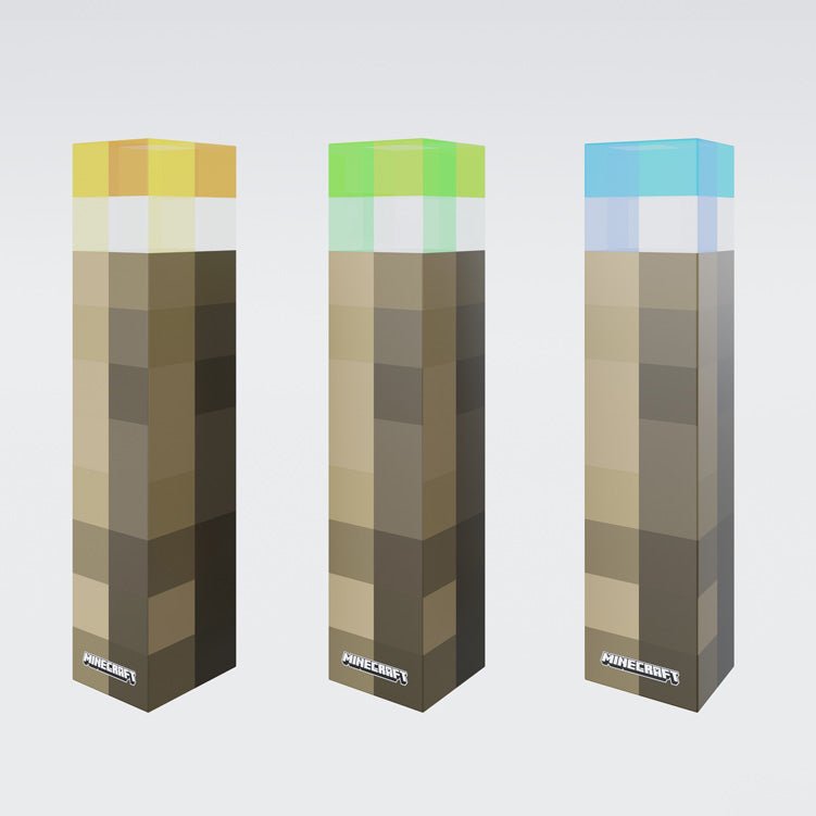 Minecraft LED-fakkel med vægbeslag – Genopladelig & originalt pixel-design