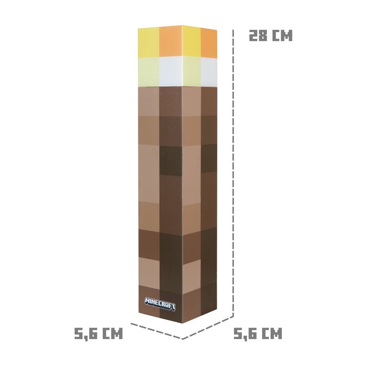 Minecraft LED-fakkel med vægbeslag – Genopladelig & originalt pixel-design