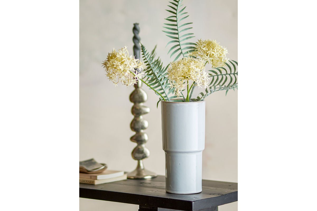 Vase Liz - Hvid, af stentøj