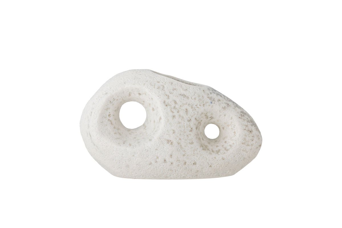 Vase Zola - Hvid, af stentøj, bred