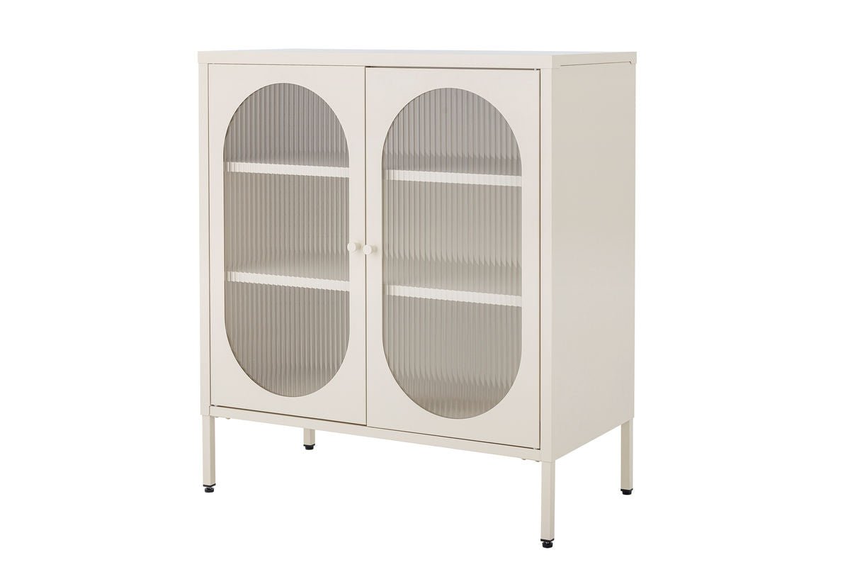 Kommode Savona – Geriffeltes Glas in sanftem Sandton