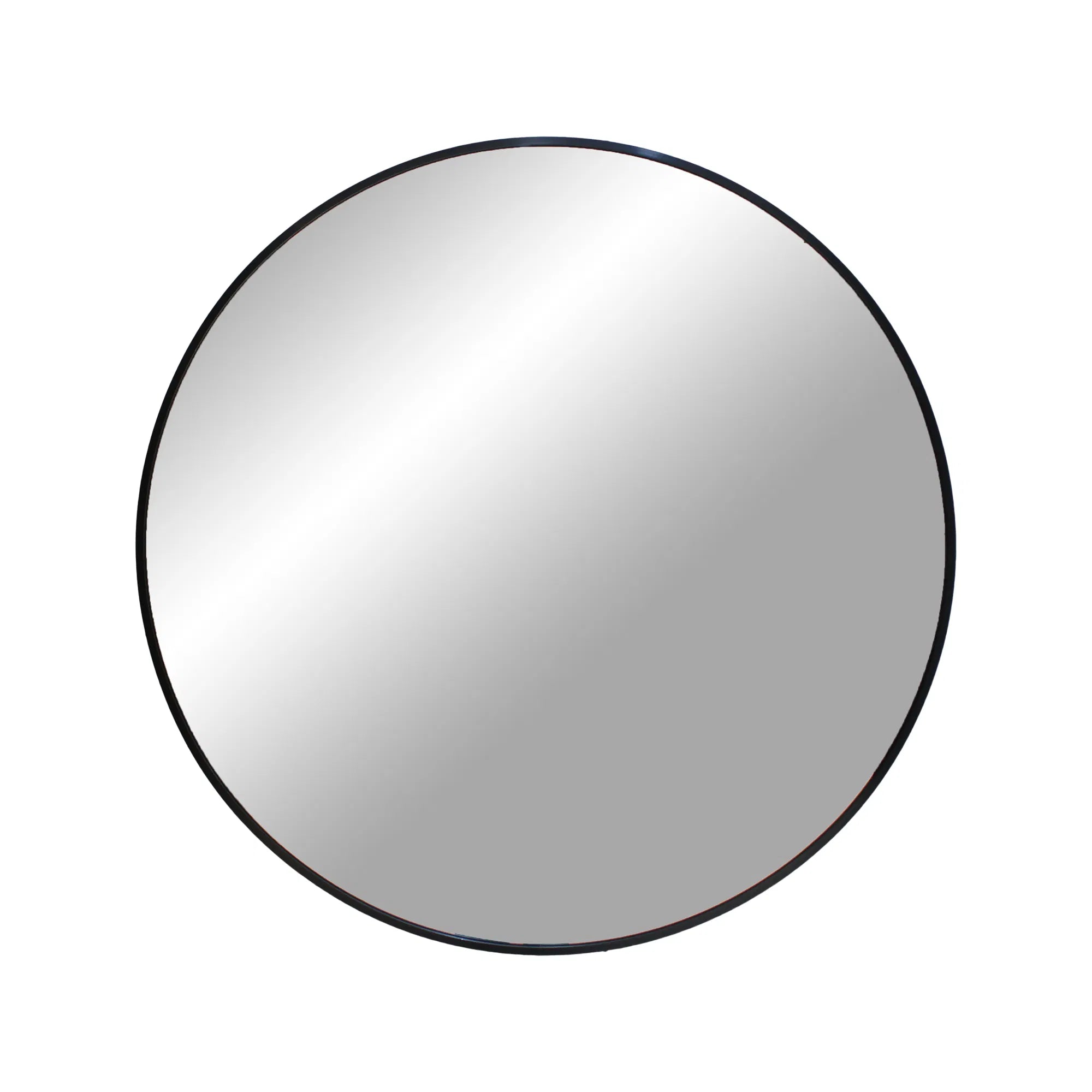 Spiegel Cirano – rund design med sort aluminiumsramme (Ø60 cm)