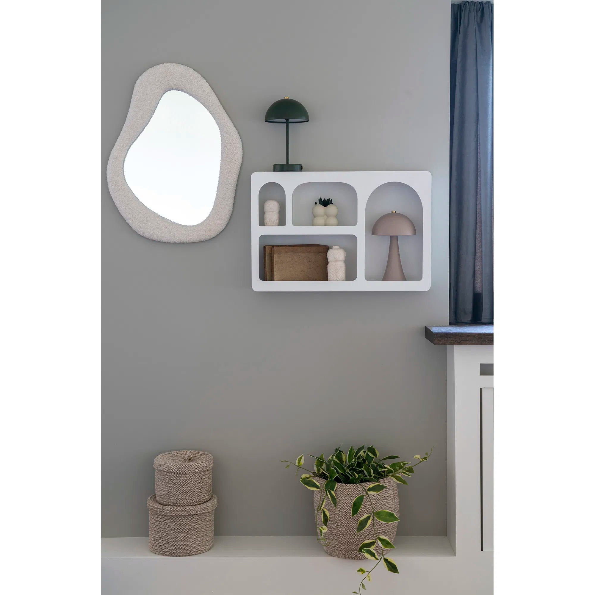 Spiegel Lunaro – Teddy-design i Hvid