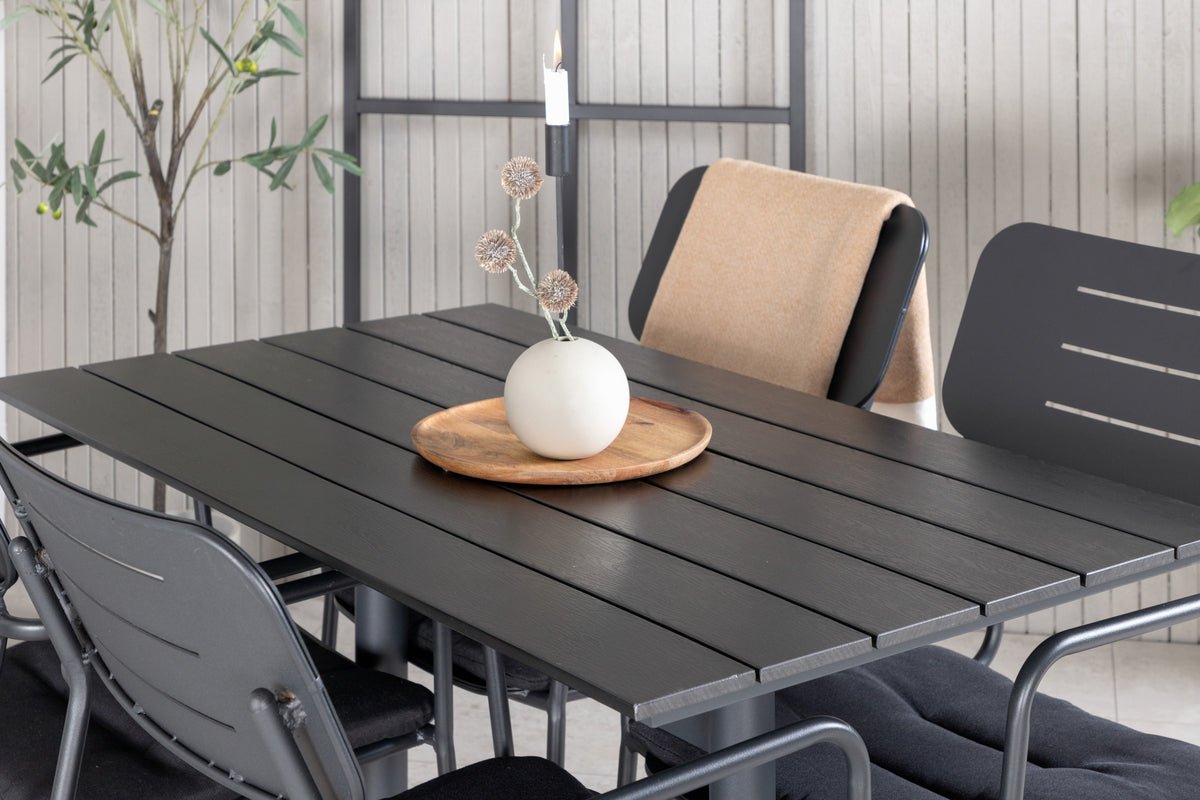 Havemadbord Salento - 120x90 cm i Sort med en bordplade af Aintwood