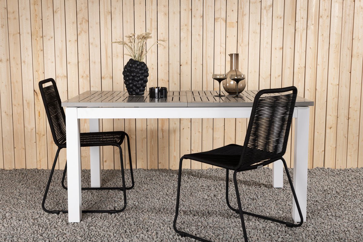 Havemiddagsbord Ravello - Udtrækkeligt fra 152 til 210 cm med hvidt aluminiumsstel