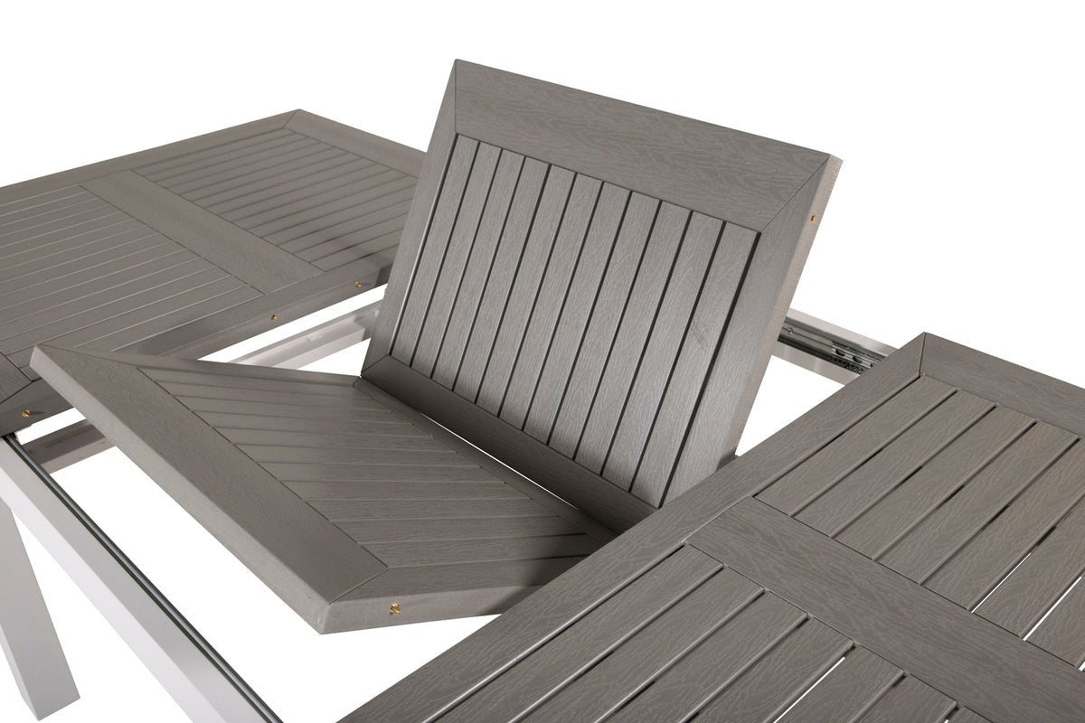 Havemiddagsbord Ravello - Udtrækkeligt fra 152 til 210 cm med hvidt aluminiumsstel