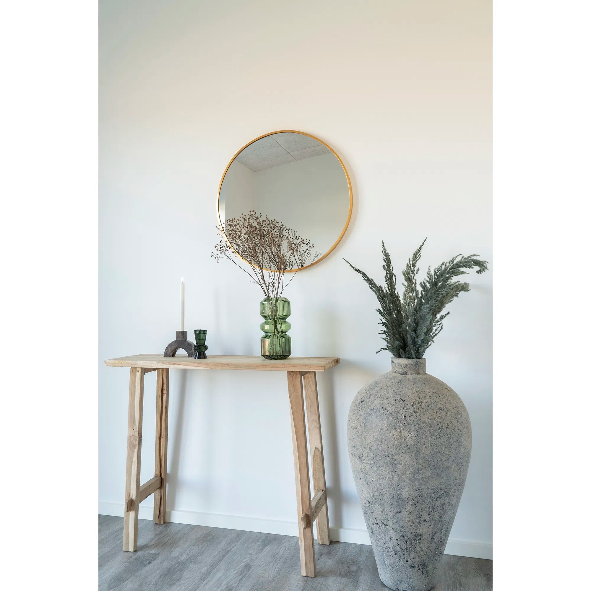 Vase „Verdania“ i rillede grønt glas