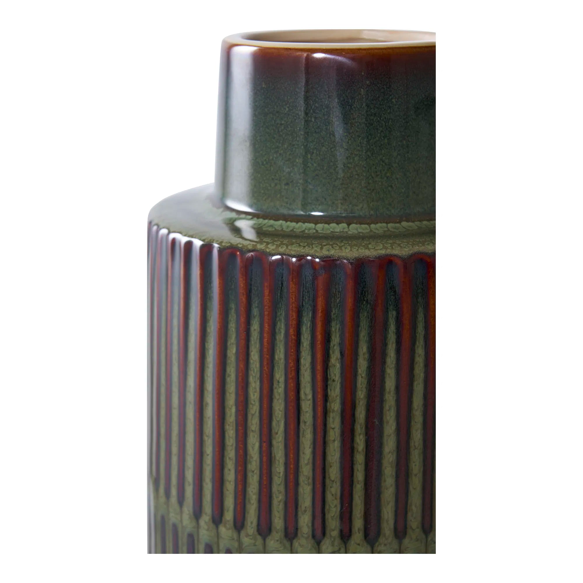 Vase „Mirella“ – Keramik i grøn-brun, 30 cm
