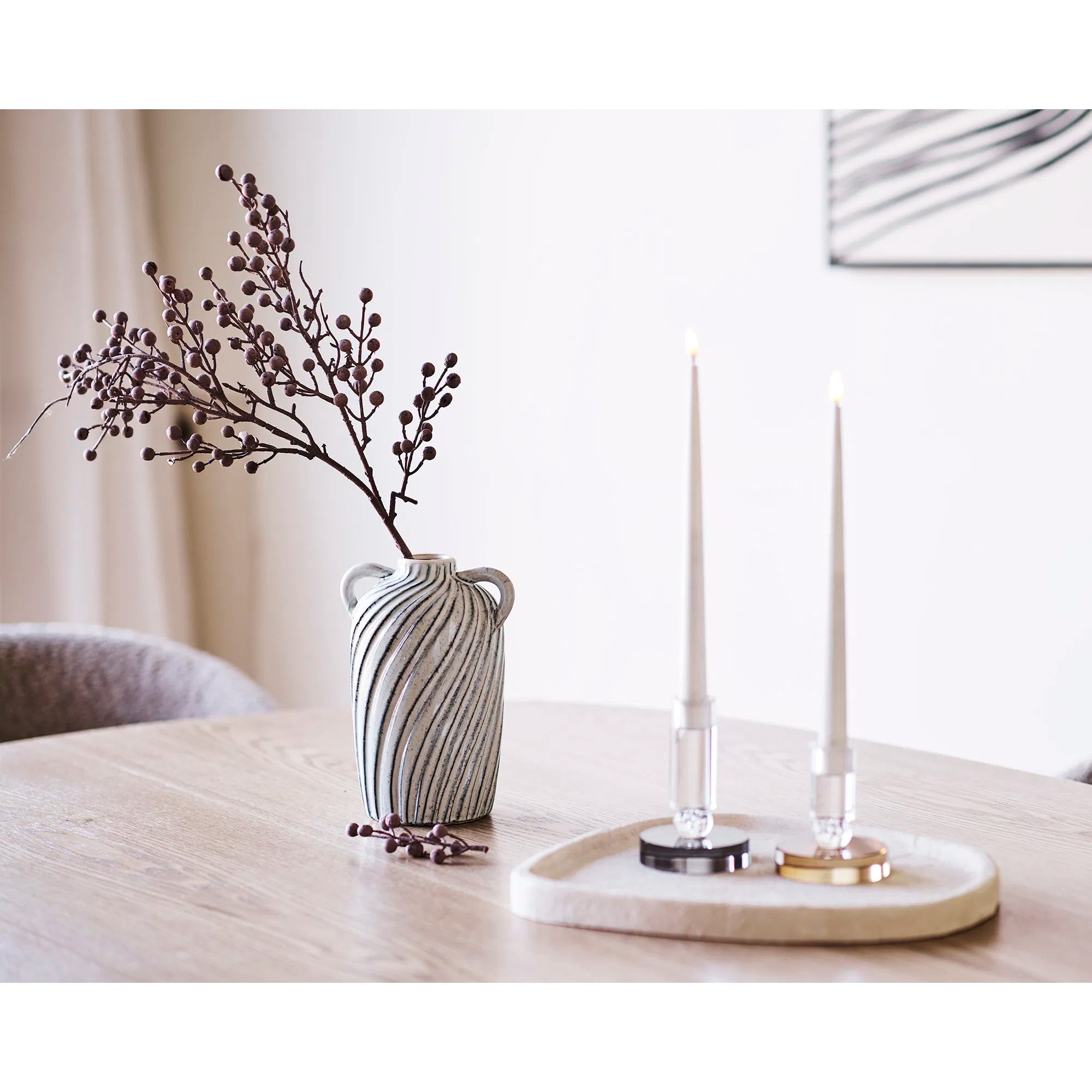 Vase Linea Blu – Keramikvase med håndtag