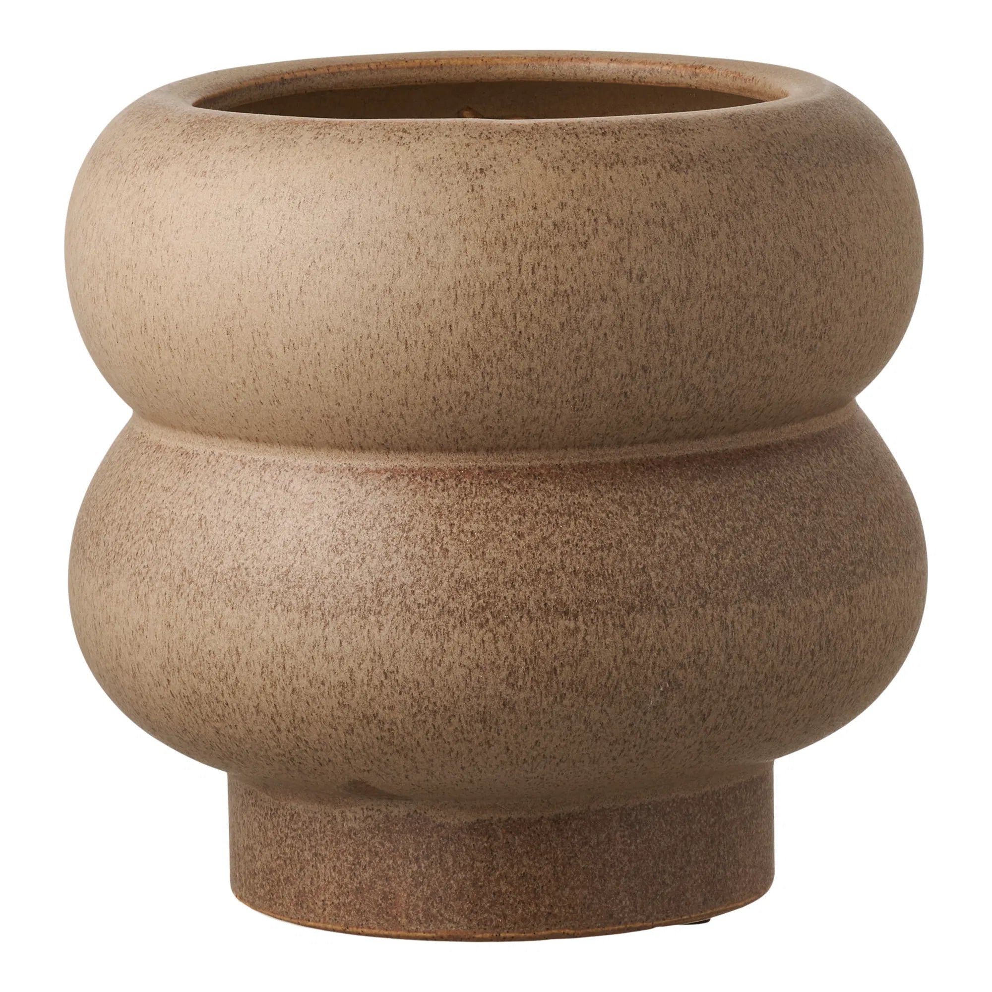Blumentopf „Arvello“ – Brunt keramikdesign med organisk form