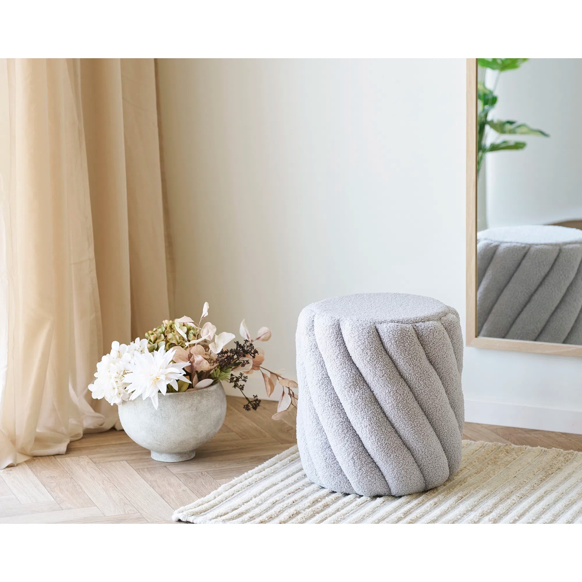 Blumentopf „Silvano“ – Gråt keramikdesign i rund skålform