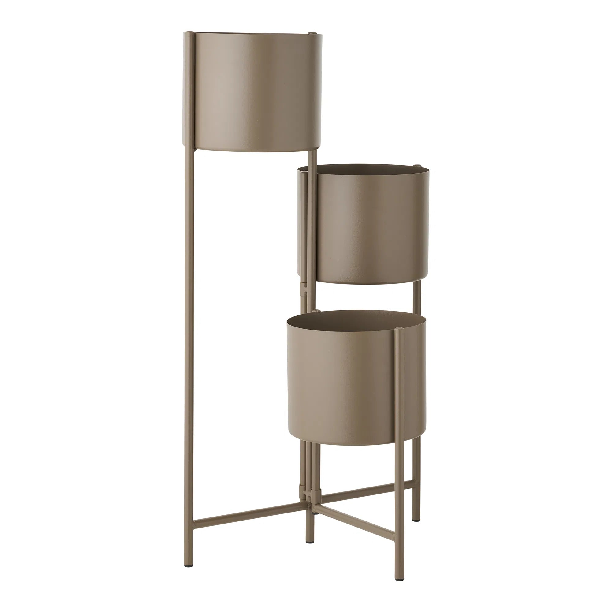 Blomsterpotte „Marven“ – Brun lakeret stål med moderne 3er-design