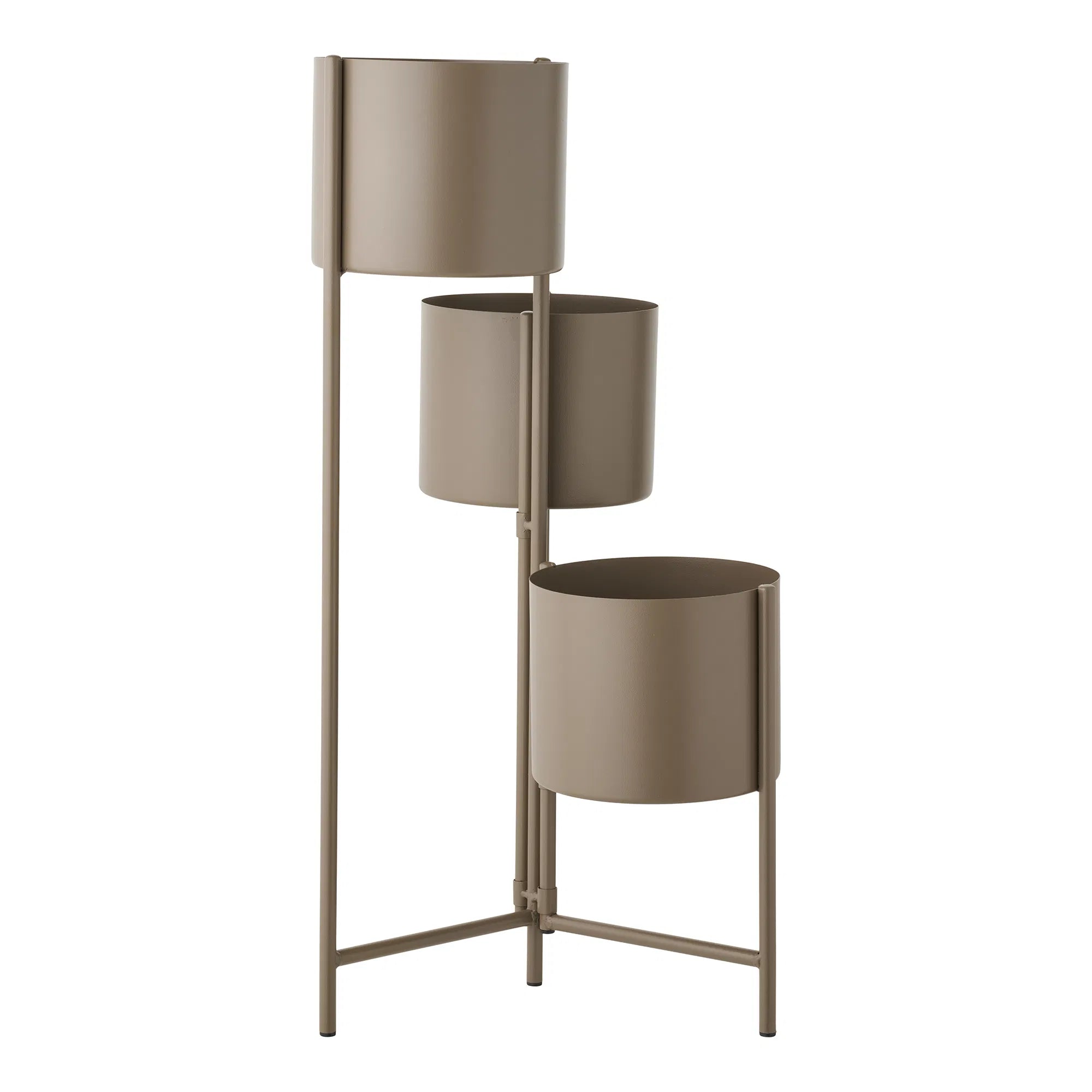 Blomsterpotte „Marven“ – Brun lakeret stål med moderne 3er-design