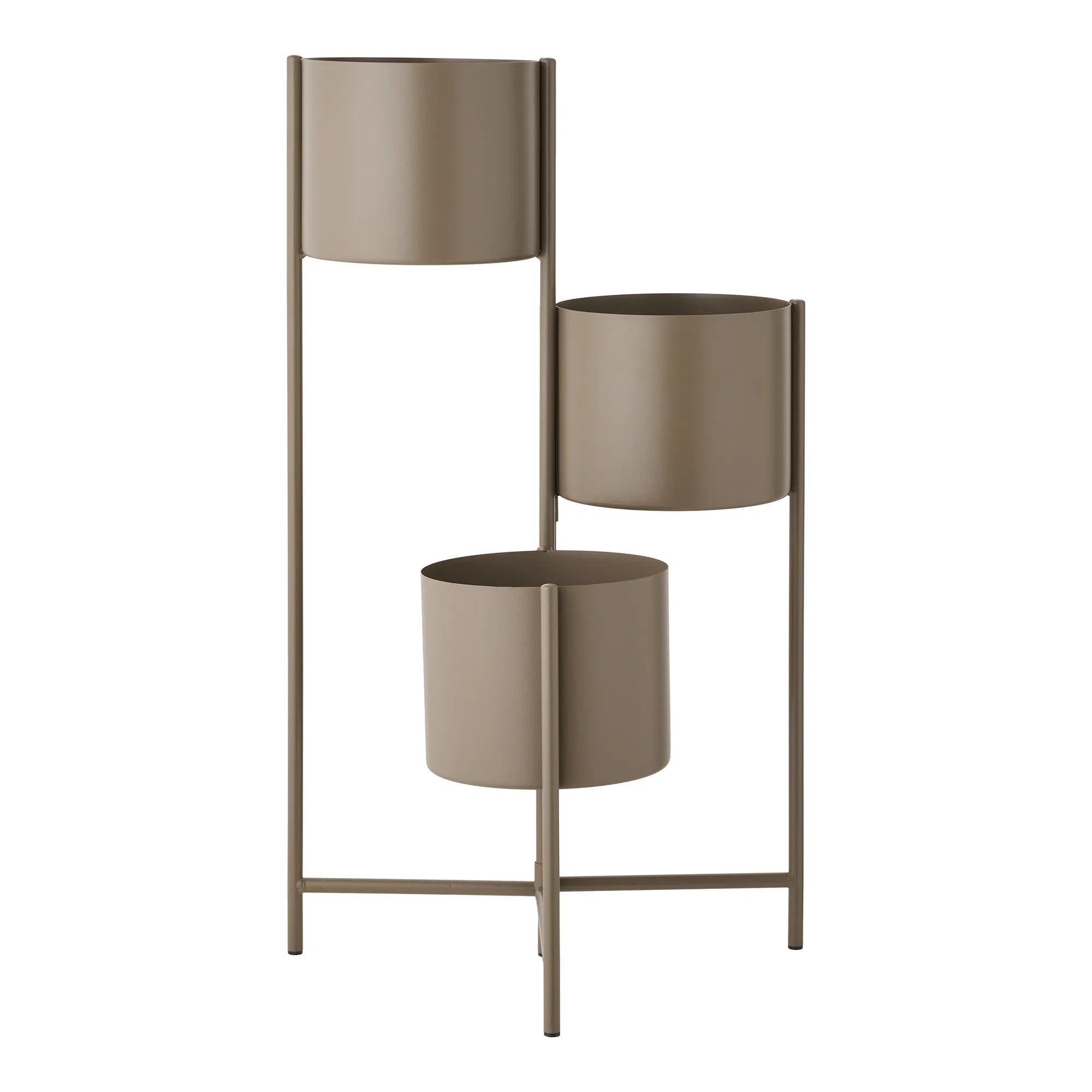 Blomsterpotte „Marven“ – Brun lakeret stål med moderne 3er-design