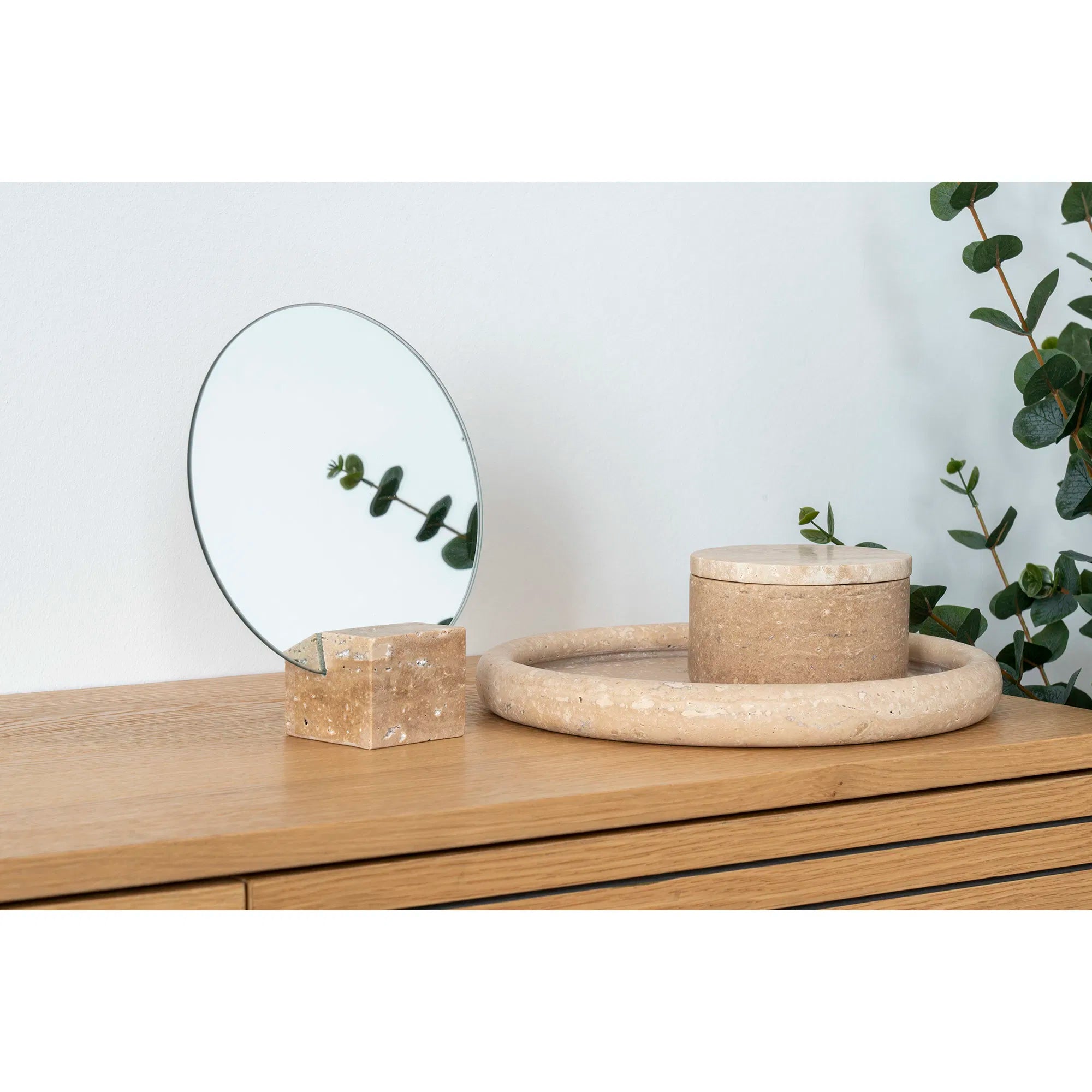 Bakke „Teranova“ – Travertin, Beige (Ø 25,5 cm)