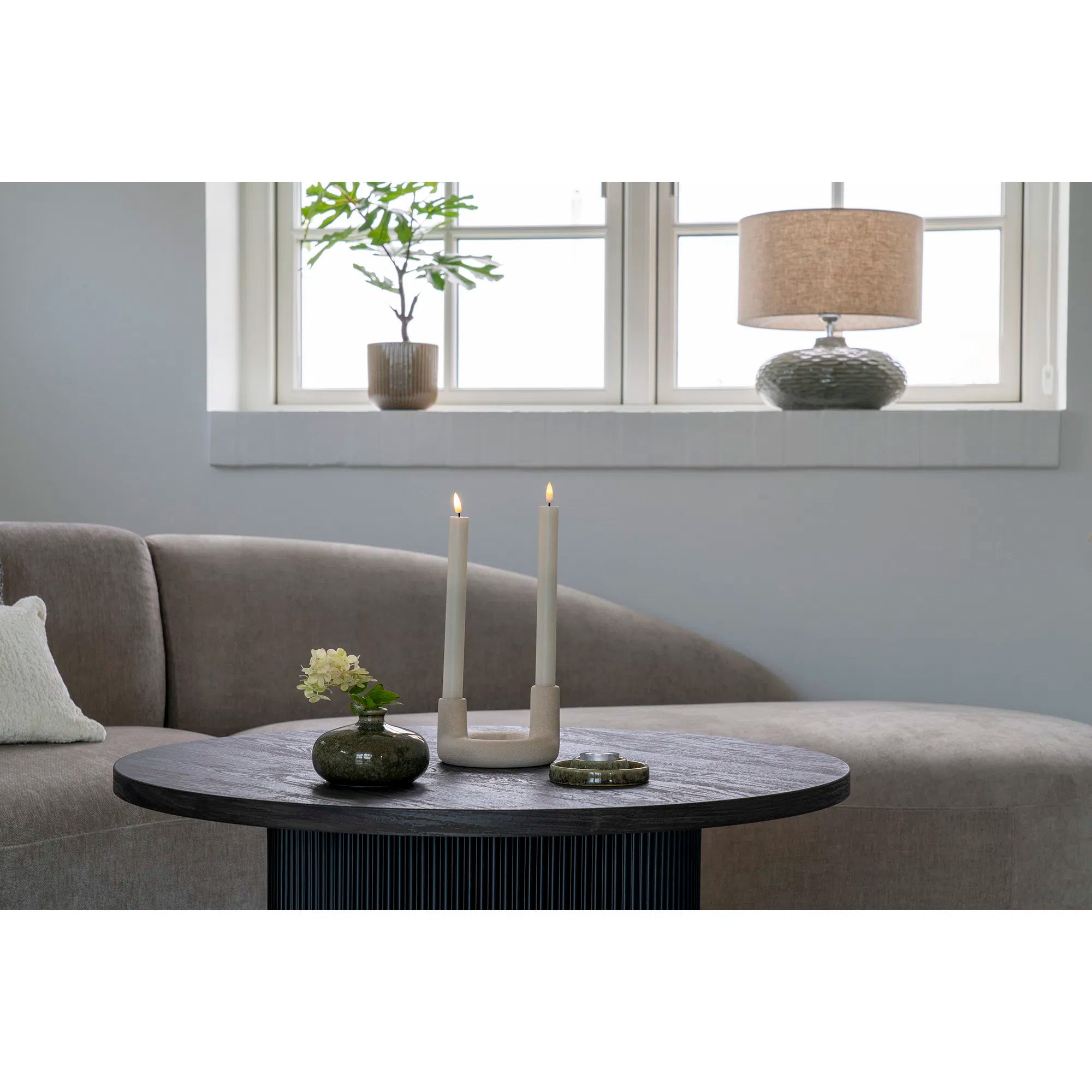 Lysestage „Ceramo Duo“ – Keramik i Beige