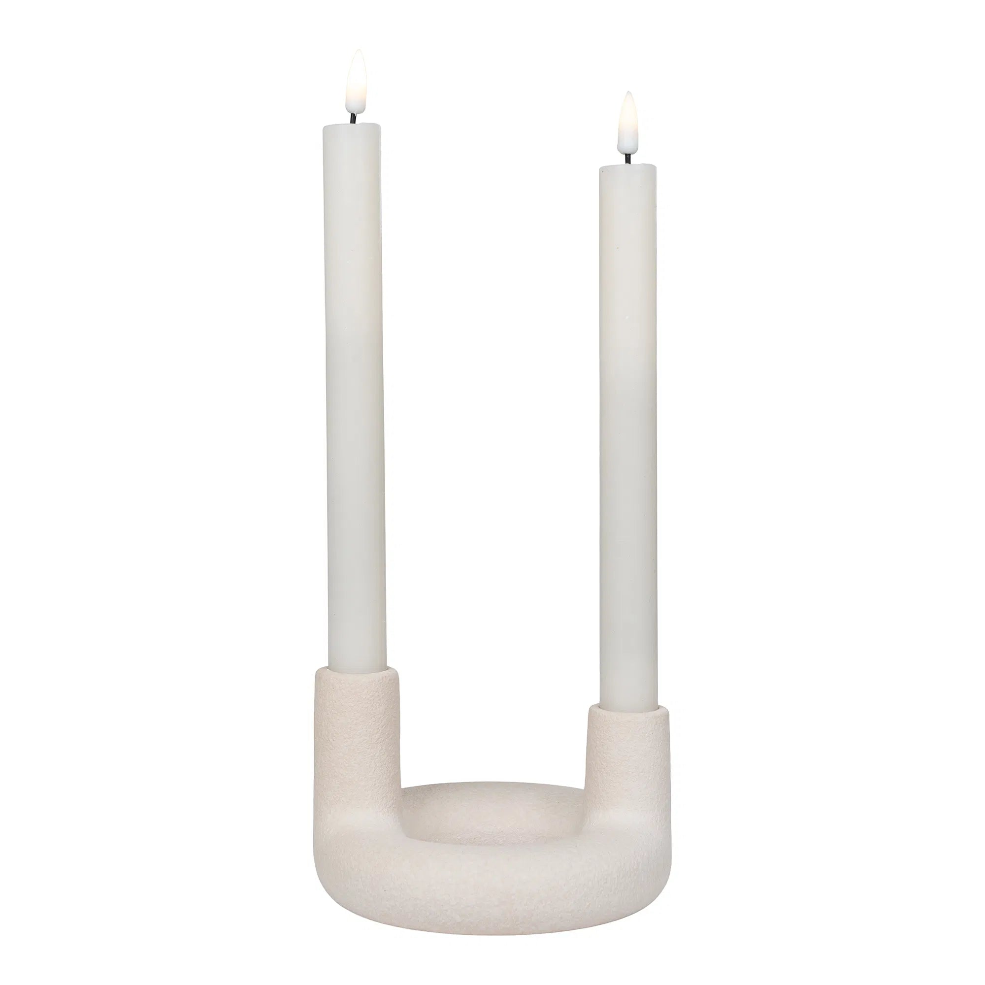 Lysestage „Ceramo Duo“ – Keramik i Beige