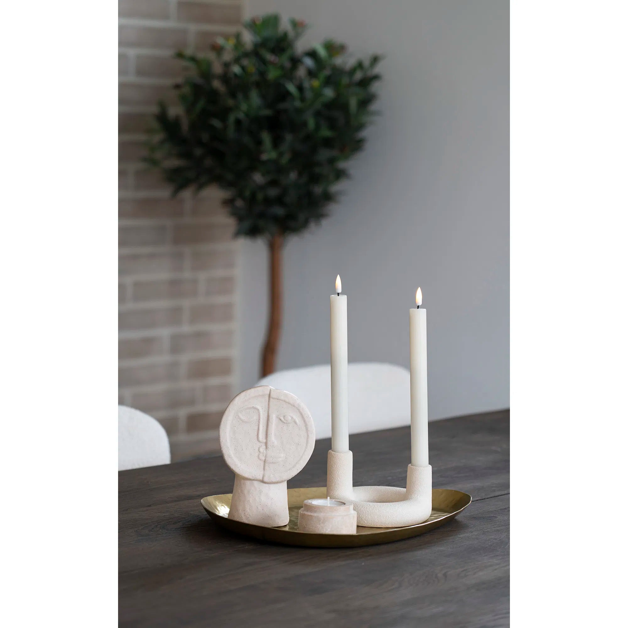 Lysestage „Ceramo Duo“ – Keramik i Beige