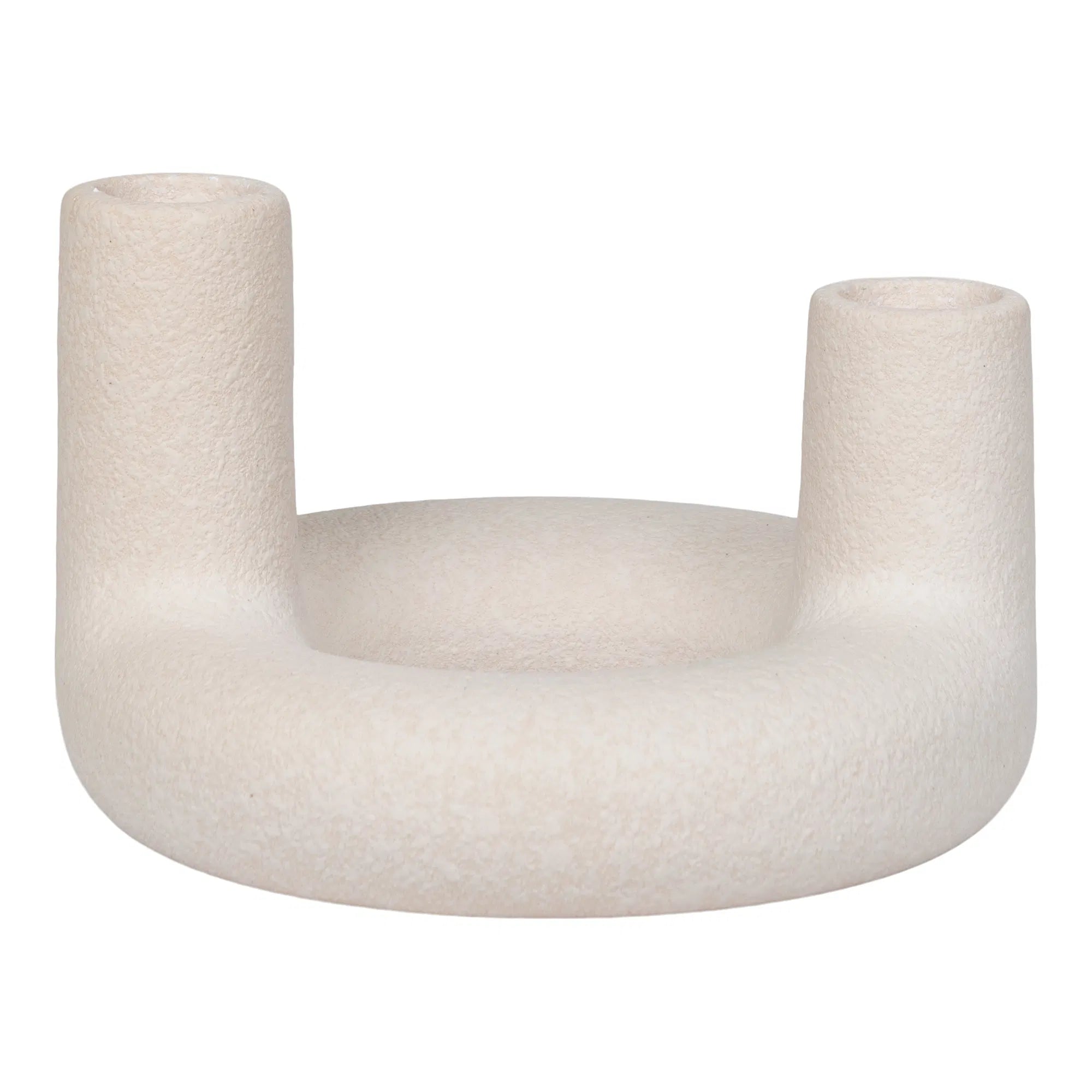 Lysestage „Ceramo Duo“ – Keramik i Beige
