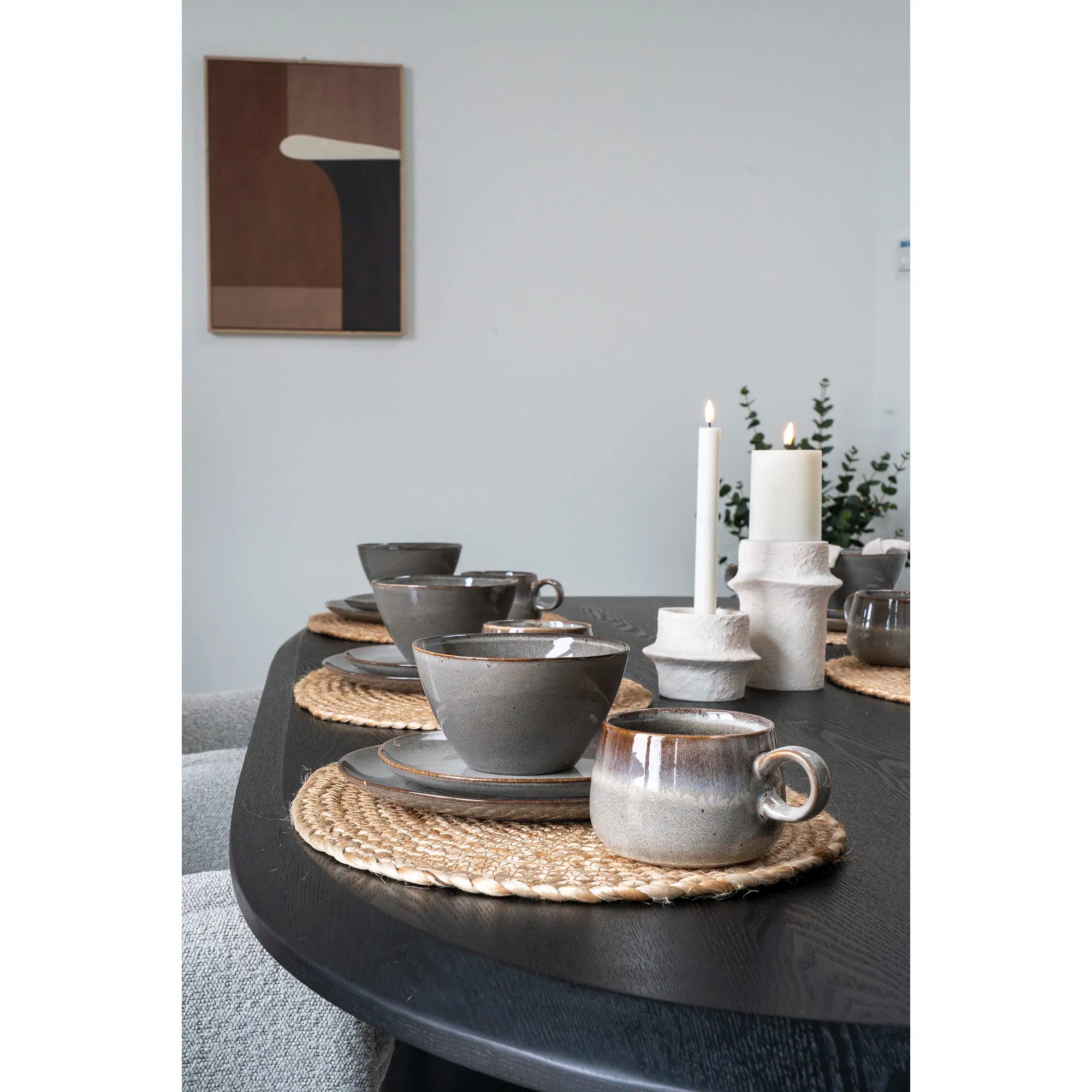 Lysestage-sæt „Bianco Duo“ – Cement i Hvid