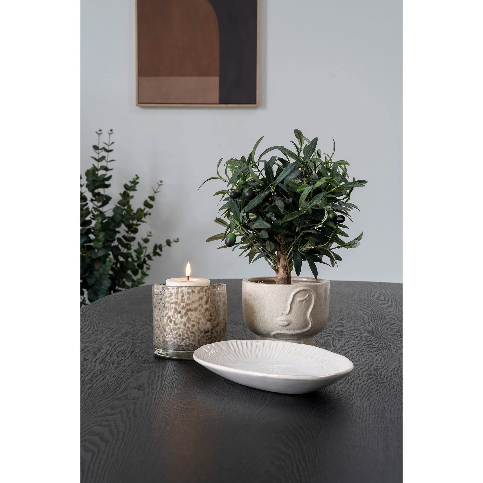 Lysestage „Marmora“ – glas i lysebrun