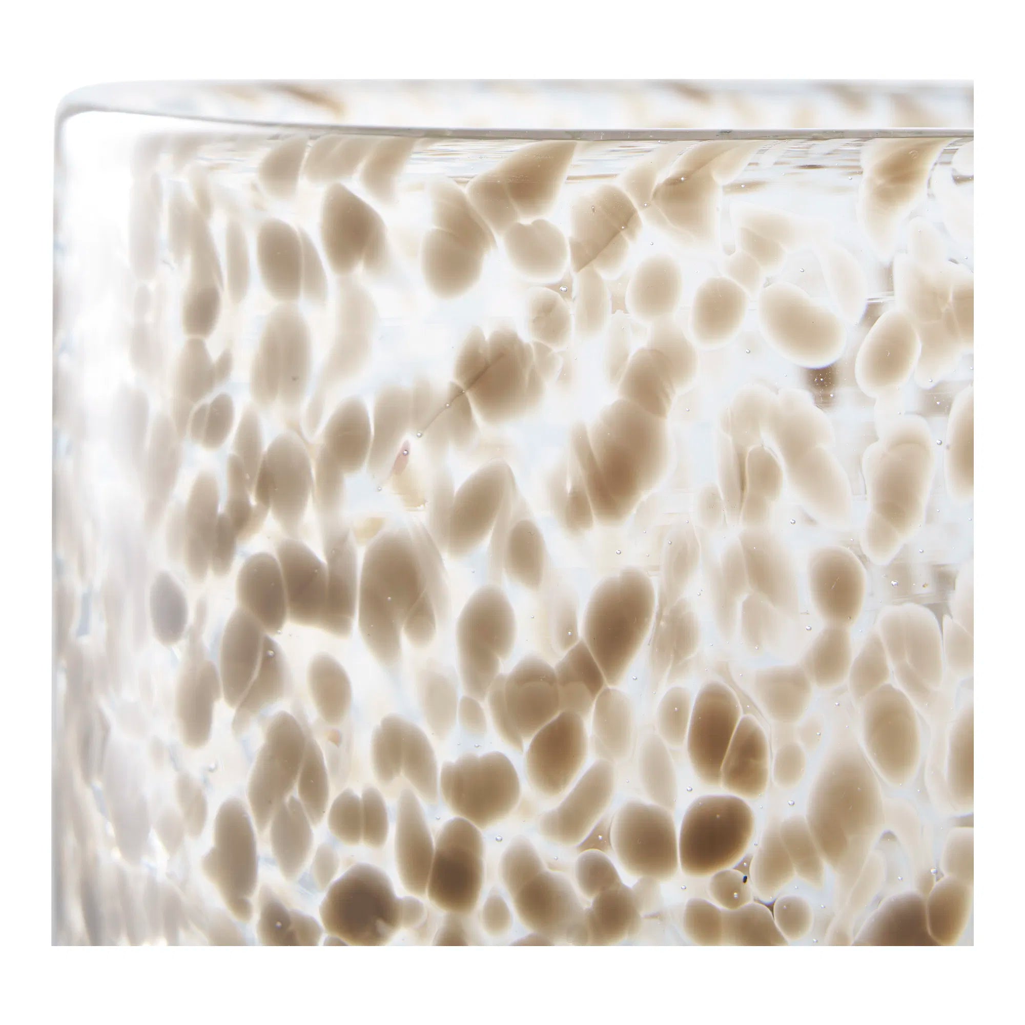 Lysestage „Marmora“ – glas i lysebrun
