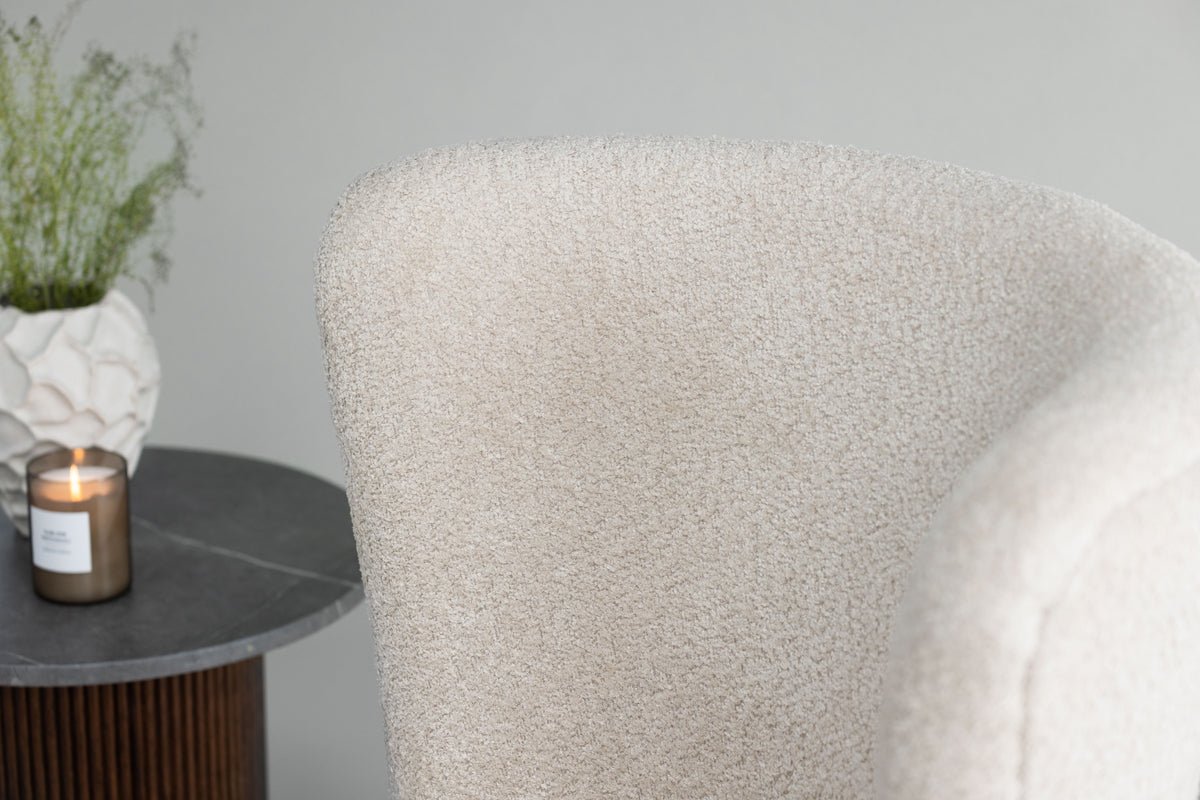 Sessel Hedwig - Mit beigem Polyesterstoff