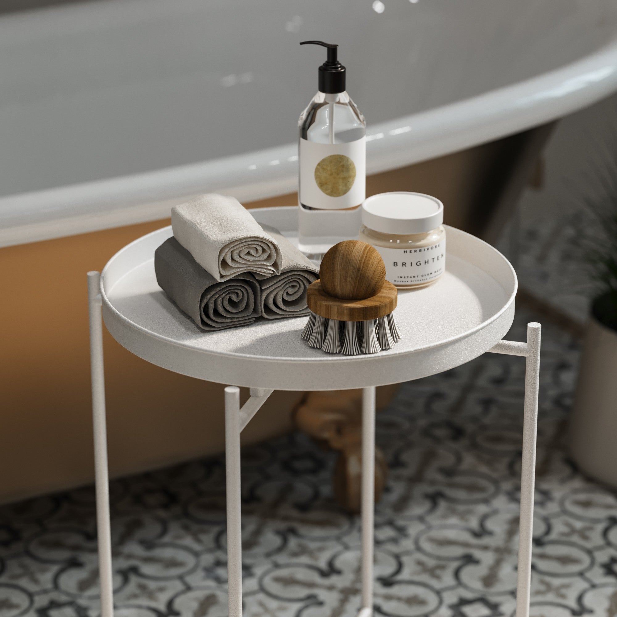 Sofabord Fenaro – Enkel metaldesign i hvid eller grøn