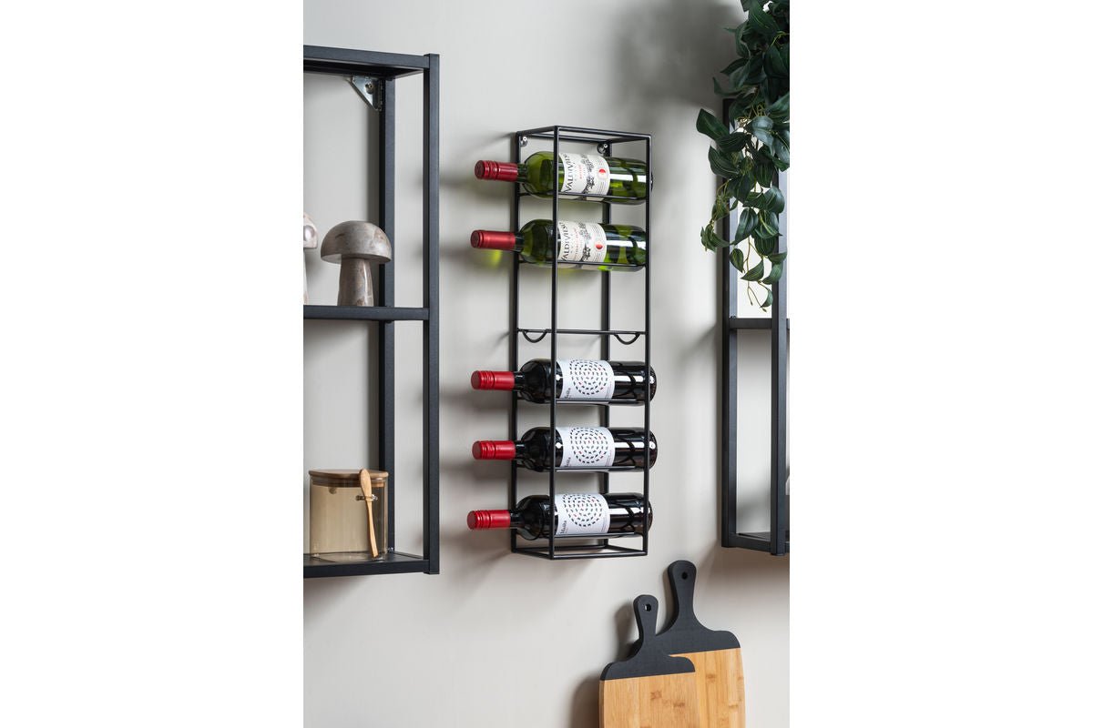 Wand-Weinregal Siggy – Metall-Design in Mattschwarz