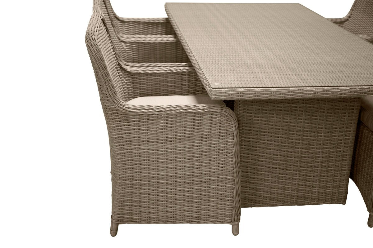 Have spisegruppe Valencia – 7-delt havemøbelsæt i polyrattan