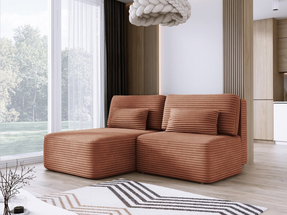 Designer Sofa Tilia Cordfløjl med sovefunktion og opbevaringsplads