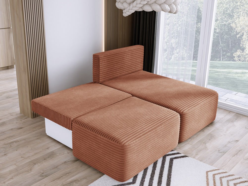 Designer Sofa Tilia Cordfløjl med sovefunktion og opbevaringsplads