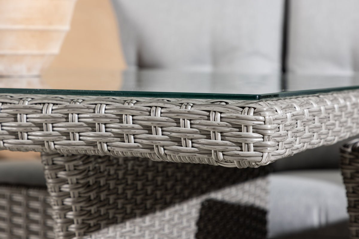 Havemøbelsæt Henry – med glasplade og sædehynder